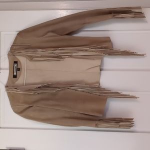 Bebe 100% leather suede fringe jacket, vintage, size xs